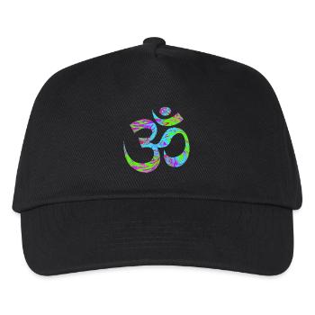 Om - Aum psychedelisch grün - Kinder Basecap - Schwarz - Vorne