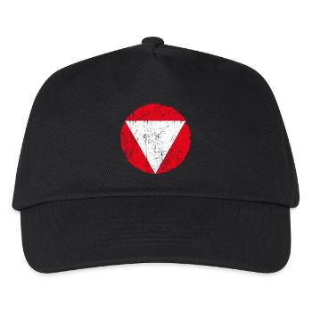 Österreich Luftfahrt-Cockade mit Vintage-Effekt - Kinder Basecap - Schwarz - Vorne