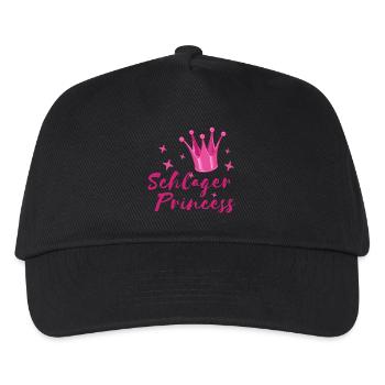 Schlager Prinzessin Volksmusik Schlagerfan Krone - Kinder Basecap - Schwarz - Vorne