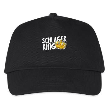 Schlager König Schlagerkönig Volksmusik Statement - Kinder Basecap - Schwarz - Vorne