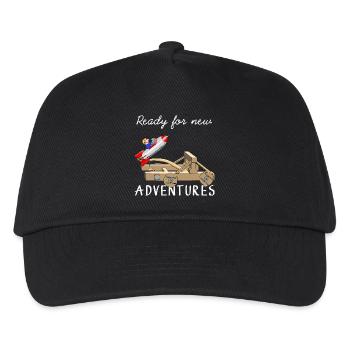Abenteuer - Adventure - Kinder Basecap - Schwarz - Vorne