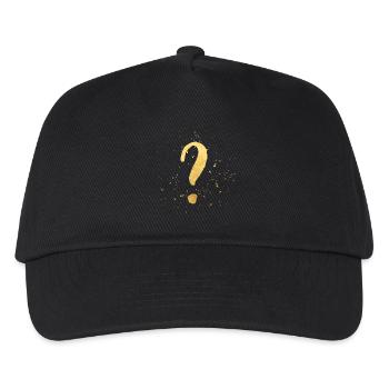 Point d'interrogation symbole de décoration en or et cadeau - Casquette de baseball Enfant - noir - Devant