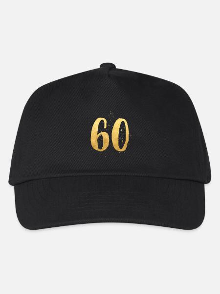 60 gold runder Geburtstag sechzig Geschenk Zahl - Kinder Basecap - Schwarz