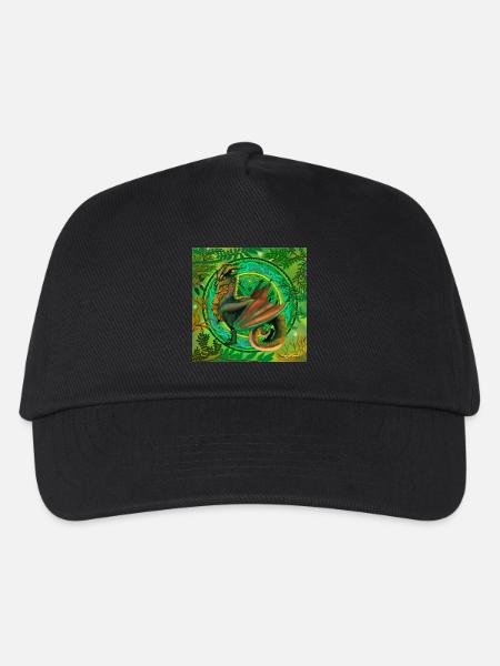 Forest Green Dragon - Kids’ Baseball Cap - black