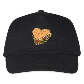 Kebab Herz Ich Liebe Kebap Döner Fast Food Burger - Kinder Basecap - Schwarz - Vorne