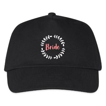 Bride Blätterkranz Junggesellinnenabschied - Kinder Basecap - Schwarz - Vorne