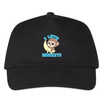 Affen - Kinder Basecap - Schwarz - Vorne
