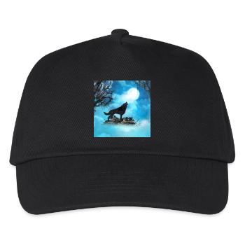 Toller Wolf in der Nacht - Kinder Basecap - Schwarz - Vorne
