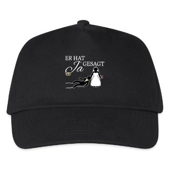 Ja Gesagt Heirat Junggeselle Junggesellin Hochzeit - Kinder Basecap - Schwarz - Vorne