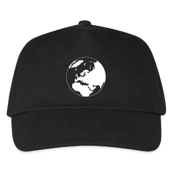 Eine Weltkarte - Kinder Basecap - Schwarz - Vorne