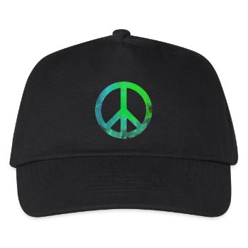 Peace green blue watercolor colorful gift symbol - Kids’ Baseball Cap - black - Front