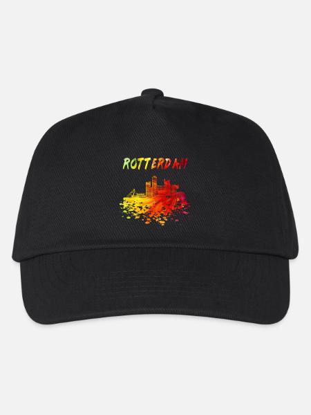 Rotterdam Skyline / Geschenk Stadt Niederlande - Kinder Basecap - Schwarz