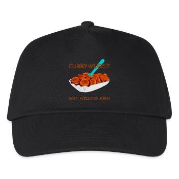 speise currywurst spruch - Kinder Basecap - Schwarz - Vorne