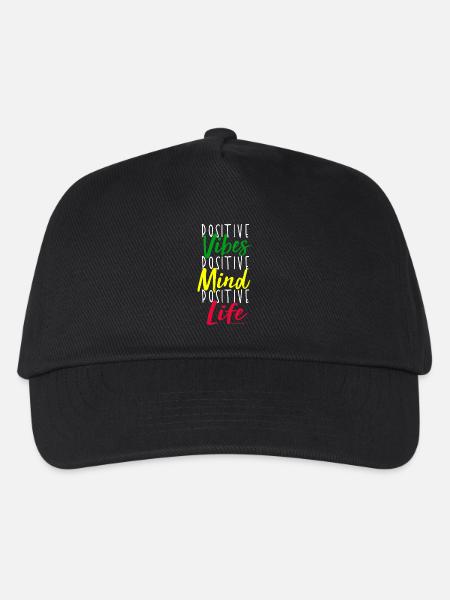 Positive Vibes Mindset Motif - Kids’ Baseball Cap - black