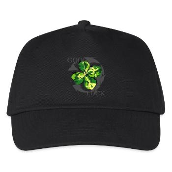 good luck blatt Kleeblatt Symbol Grafik Natur icon - Kinder Basecap - Schwarz - Vorne