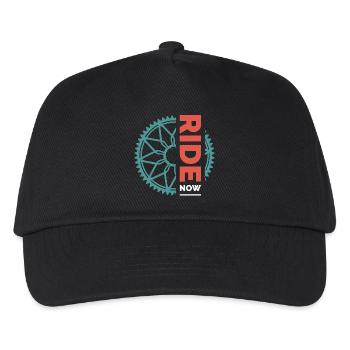 ride bike team club club logo symbol sprocket - Kids’ Baseball Cap - black - Front
