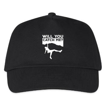 Boulder climbing saying mountaineer rock wall sports - Kids’ Baseball Cap - black - Front