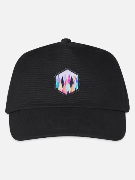 Hipster Dreieck (Geometrie) Abstrakte Berge Design - Kinder Basecap - Schwarz