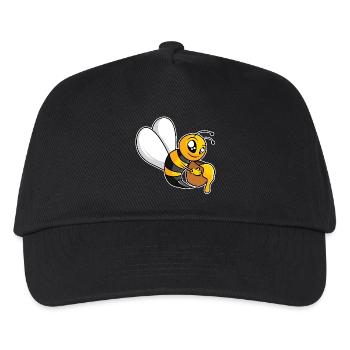 Fleißige Honigbiene - Kinder Basecap - Schwarz - Vorne