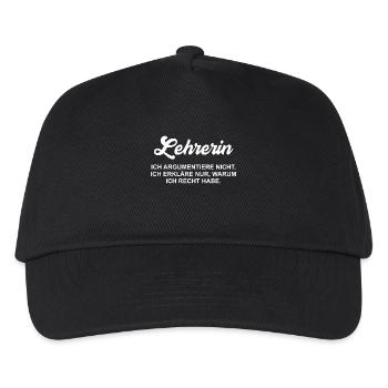 Lehrerin Lustiger Spruch Schule Abi Humor Geschenk - Kinder Basecap - Schwarz - Vorne