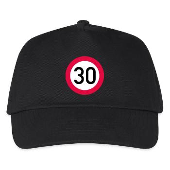 30. Geburtstag Achtung! Verkehrsschild 30 Km/h - Kinder Basecap - Schwarz - Vorne