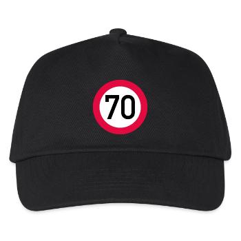 70 ans Attention ! Panneau de signalisation 70 km/h - Casquette de baseball Enfant - noir - Devant