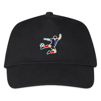 Fussballspieler - Kinder Basecap - Schwarz - Vorne