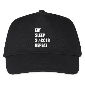 Eat. Sleep. Soccer. Repeat. - Kids’ Baseball Cap - black - Front