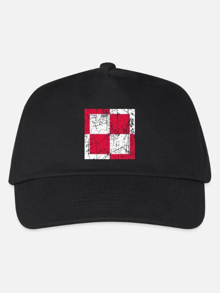 Fliegerabzeichen Polen Luftwaffe Roundel Polen - Kinder Basecap - Schwarz
