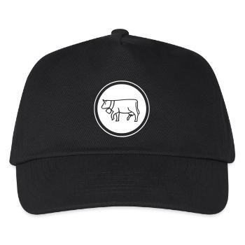 Cow in circle for farmers - Kids’ Baseball Cap - black - Front
