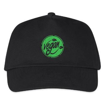 Vegan - Kinder Basecap - Schwarz - Vorne