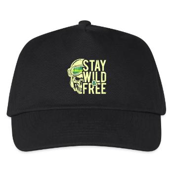 Stay Wild and Free - Design - Kids’ Baseball Cap - black - Front