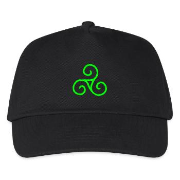 Keltisches Symbol Triskele Dreierspirale - Kinder Basecap - Schwarz - Vorne
