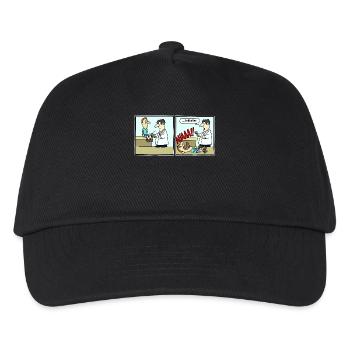 Fussballer Comic Cartoon Fussball Lustig Witzig - Kinder Basecap - Schwarz - Vorne