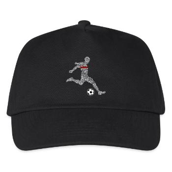 Fussballer Fussballspieler Fussball Fussballspiel - Kinder Basecap - Schwarz - Vorne