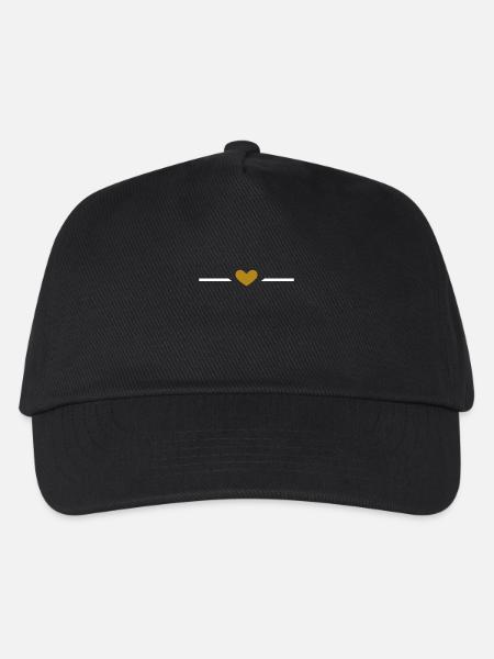 Linie Herz Gold - Kinder Basecap - Schwarz