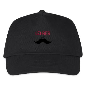 Lehrer mit Schnurrbart - Kinder Basecap - Schwarz - Vorne