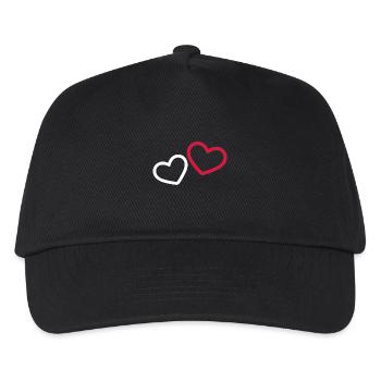 Deux coeurs - Casquette de baseball Enfant - noir - Devant