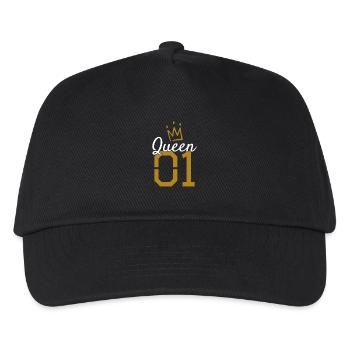 Queen 01 crown queen gold - Kids’ Baseball Cap - black - Front