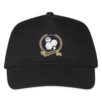 Pétanque Boule Kugel Spiel Petanque Sport Turnier - Kinder Basecap - Schwarz - Vorne