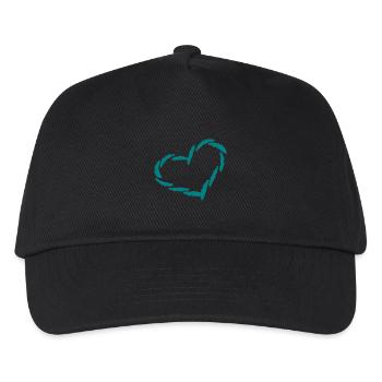 Herz Herzchen Liebe - Kinder Basecap - Schwarz - Vorne