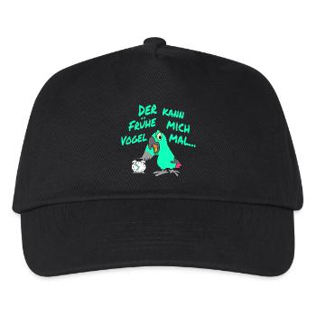 Der Frühe Vogel kann mich mal !!! - Kinder Basecap - Schwarz - Vorne