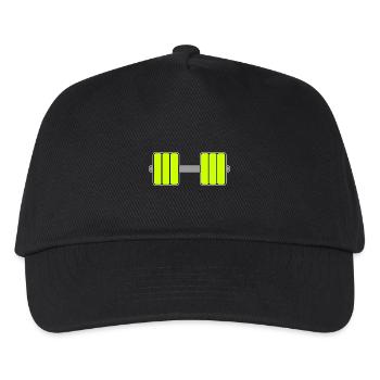 Dumbbell Yellow - Kids’ Baseball Cap - black - Front