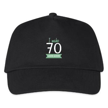 70th birthday saying - Kids’ Baseball Cap - black - Front