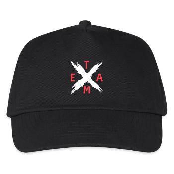 Team Kreuz Mannschaft Crew - Kinder Basecap - Schwarz - Vorne