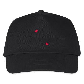 Herz Rahmen Ornament Linie - Kinder Basecap - Schwarz - Vorne