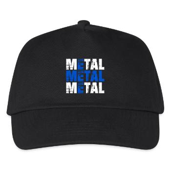 FINNISH METAL Finnland Finnische Flagge - Kinder Basecap - Schwarz - Vorne