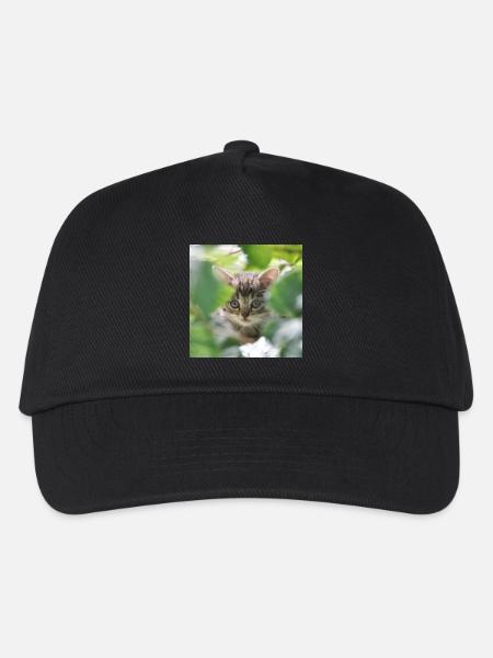 Shy but curious kitten - Kids’ Baseball Cap - black