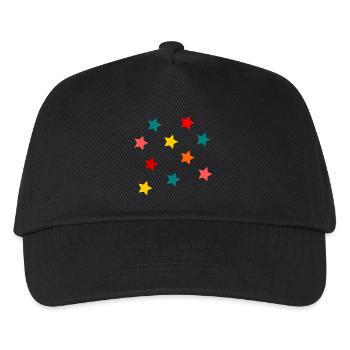 STAR. STAR. STERNE. PARTY. JAHRESTAG. WEIHNACHTEN - Kinder Basecap - Schwarz - Vorne