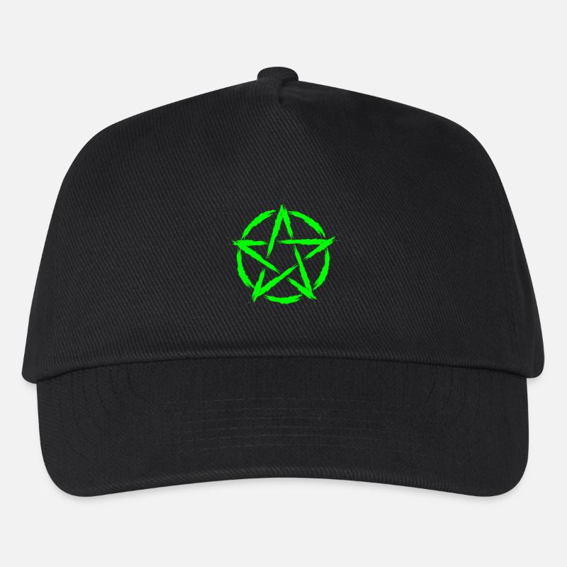 Pentagramm Symbol Grün - Kinder Basecap - Schwarz